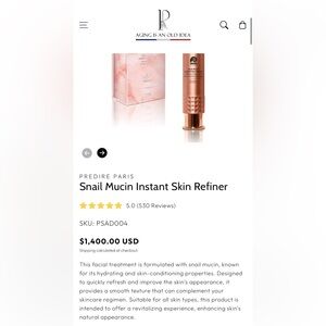 Predire Paris Snail Mucin Instant Skin Refiner